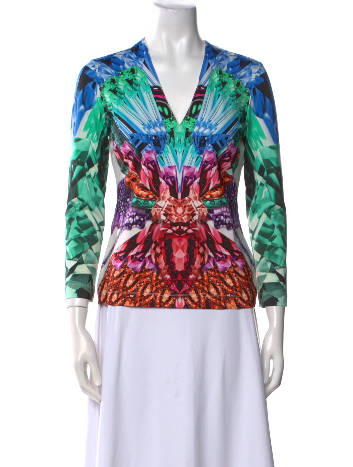 Just Cavalli Printed V-Neck Blouse