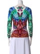 Just Cavalli Printed V-Neck Blouse