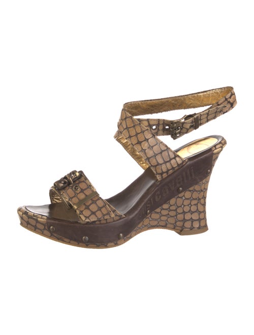 Just Cavalli Leather Animal Print Espadrilles