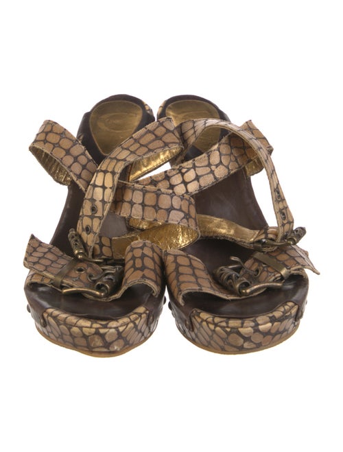 Just Cavalli Leather Animal Print Espadrilles