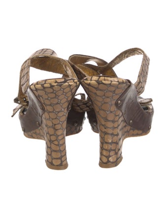 Just Cavalli Leather Animal Print Espadrilles