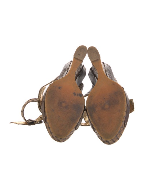 Just Cavalli Leather Animal Print Espadrilles