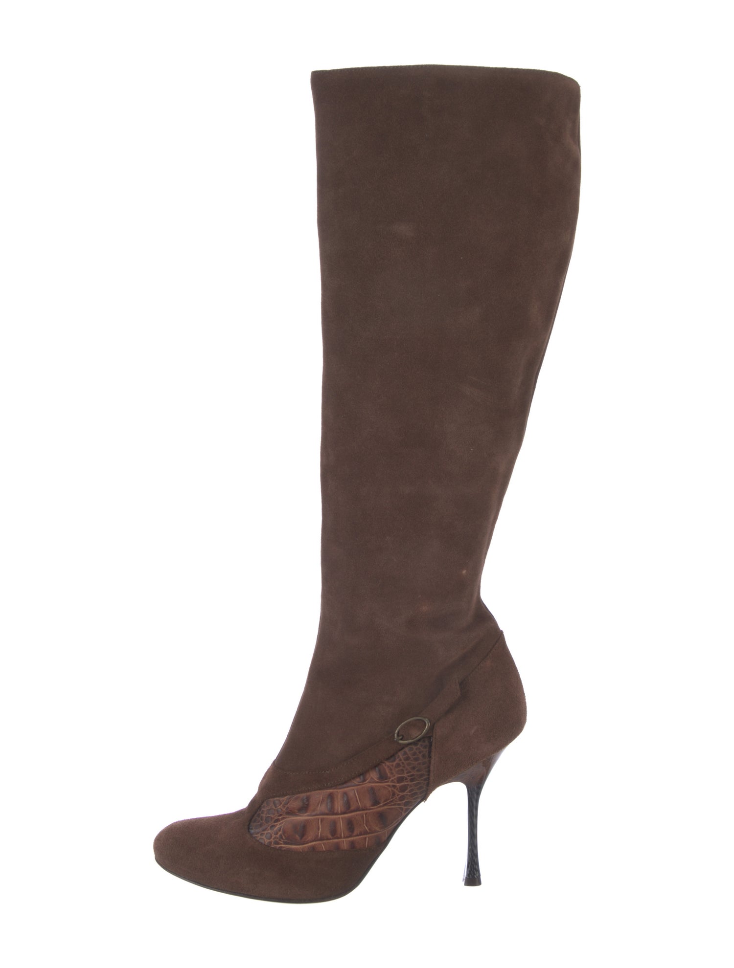 Just Cavalli Embossed Leather Boots