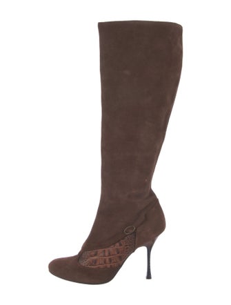 Just Cavalli Embossed Leather Boots