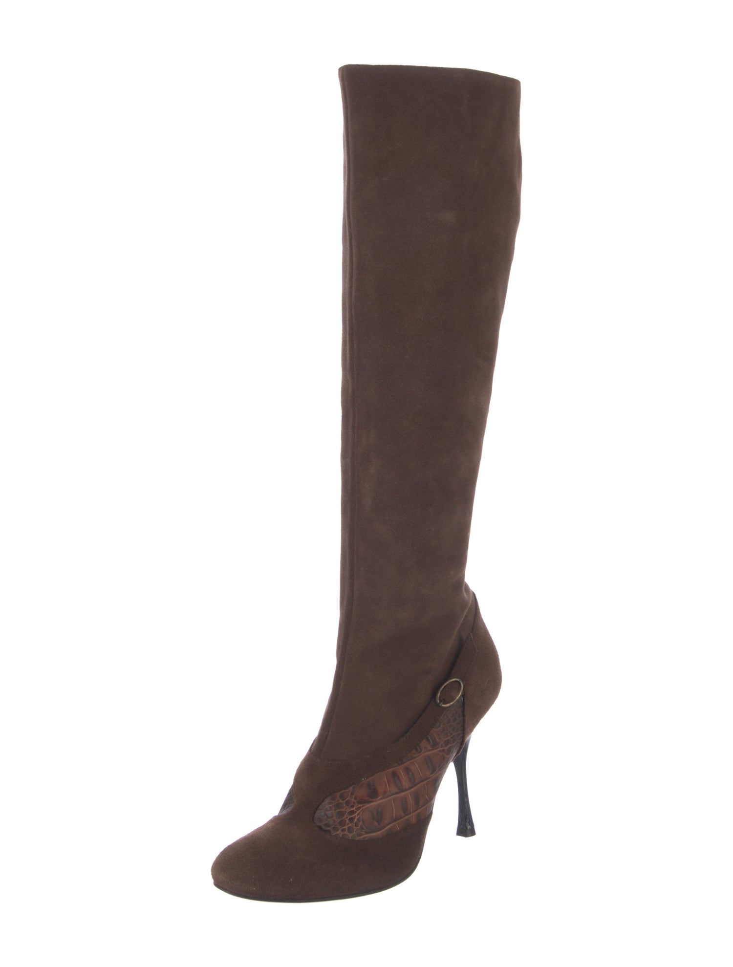 Just Cavalli Embossed Leather Boots