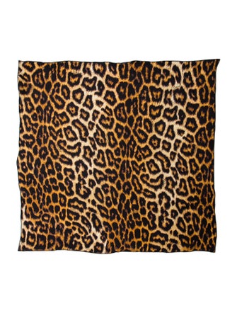 Just Cavalli Silk Animal Print Scarf