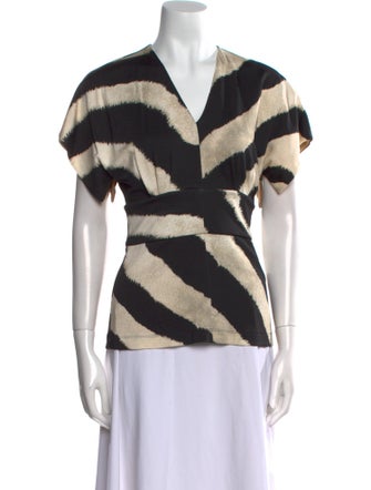 Just Cavalli Animal Print V-Neck Blouse