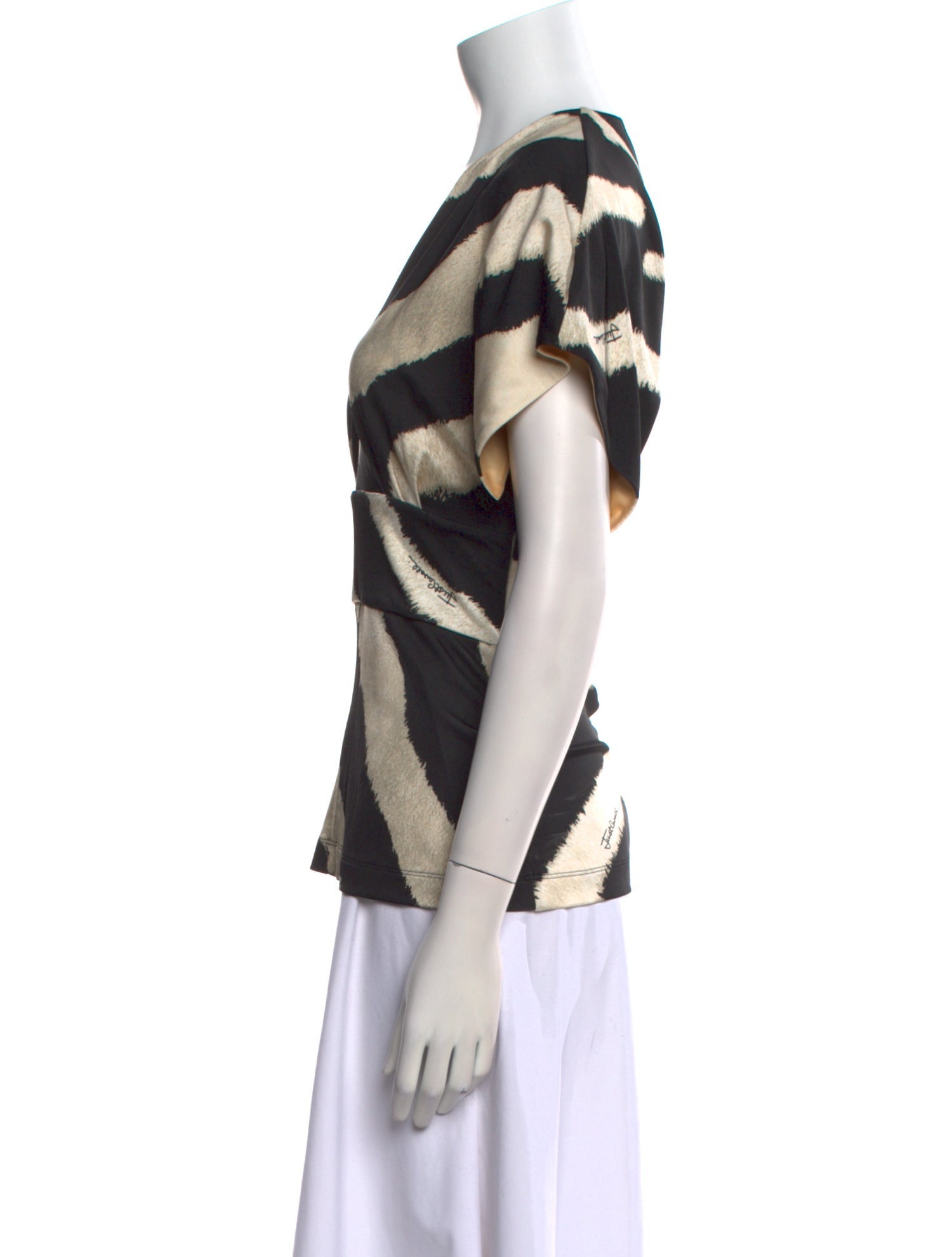 Just Cavalli Animal Print V-Neck Blouse