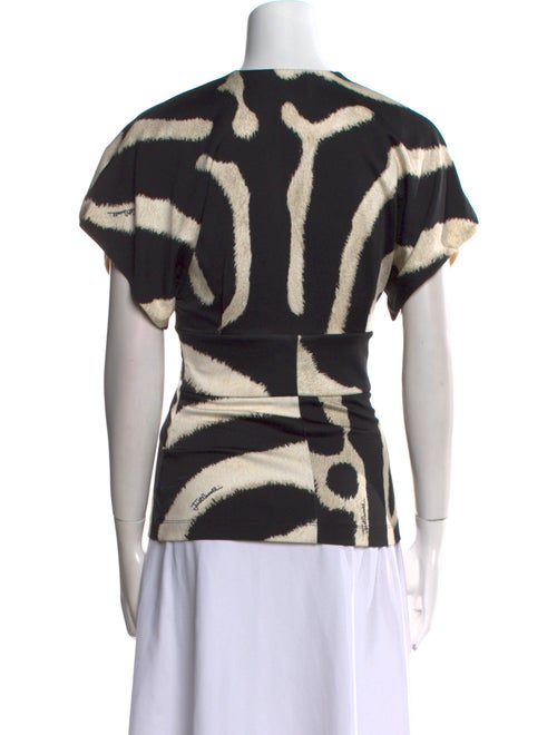 Just Cavalli Animal Print V-Neck Blouse