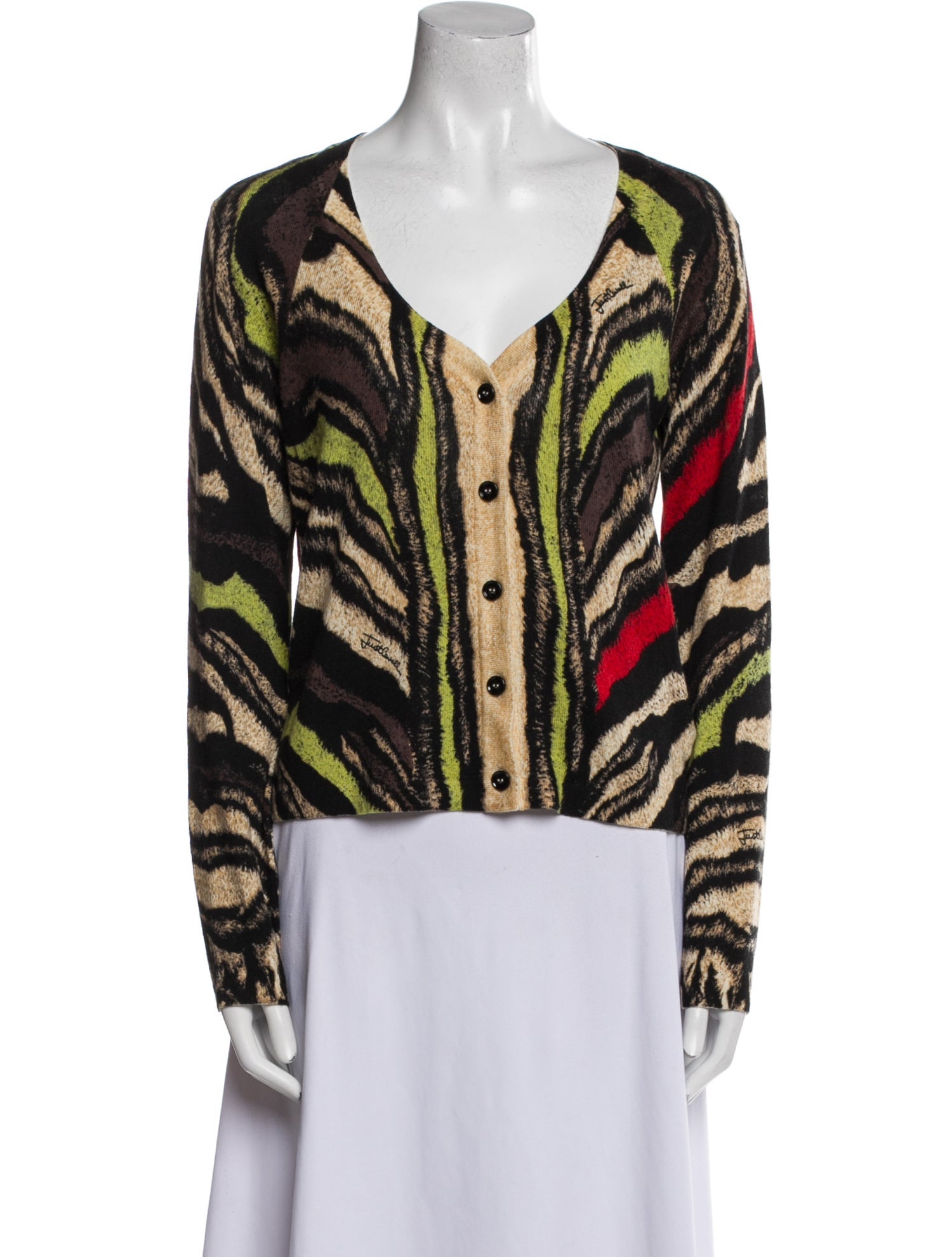Just Cavalli Wool Printed Sweater