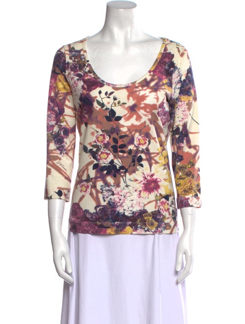 Just Cavalli Floral Print Scoop Neck Blouse