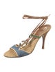 Just Cavalli Denim Colorblock Pattern Sandals