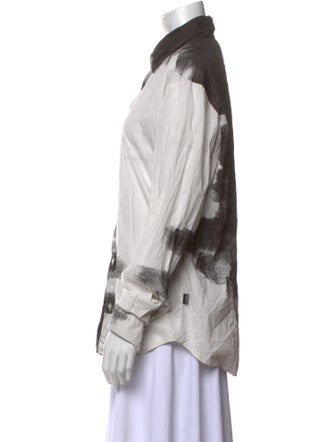 Just Cavalli Printed Long Sleeve Button-Up Top