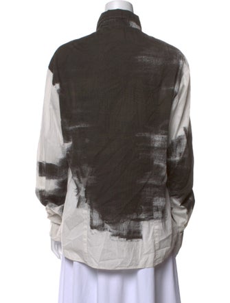 Just Cavalli Printed Long Sleeve Button-Up Top