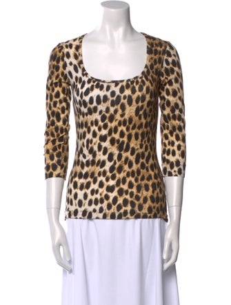 Just Cavalli Animal Print Square Neckline Top