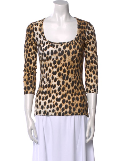 Just Cavalli Animal Print Square Neckline Top
