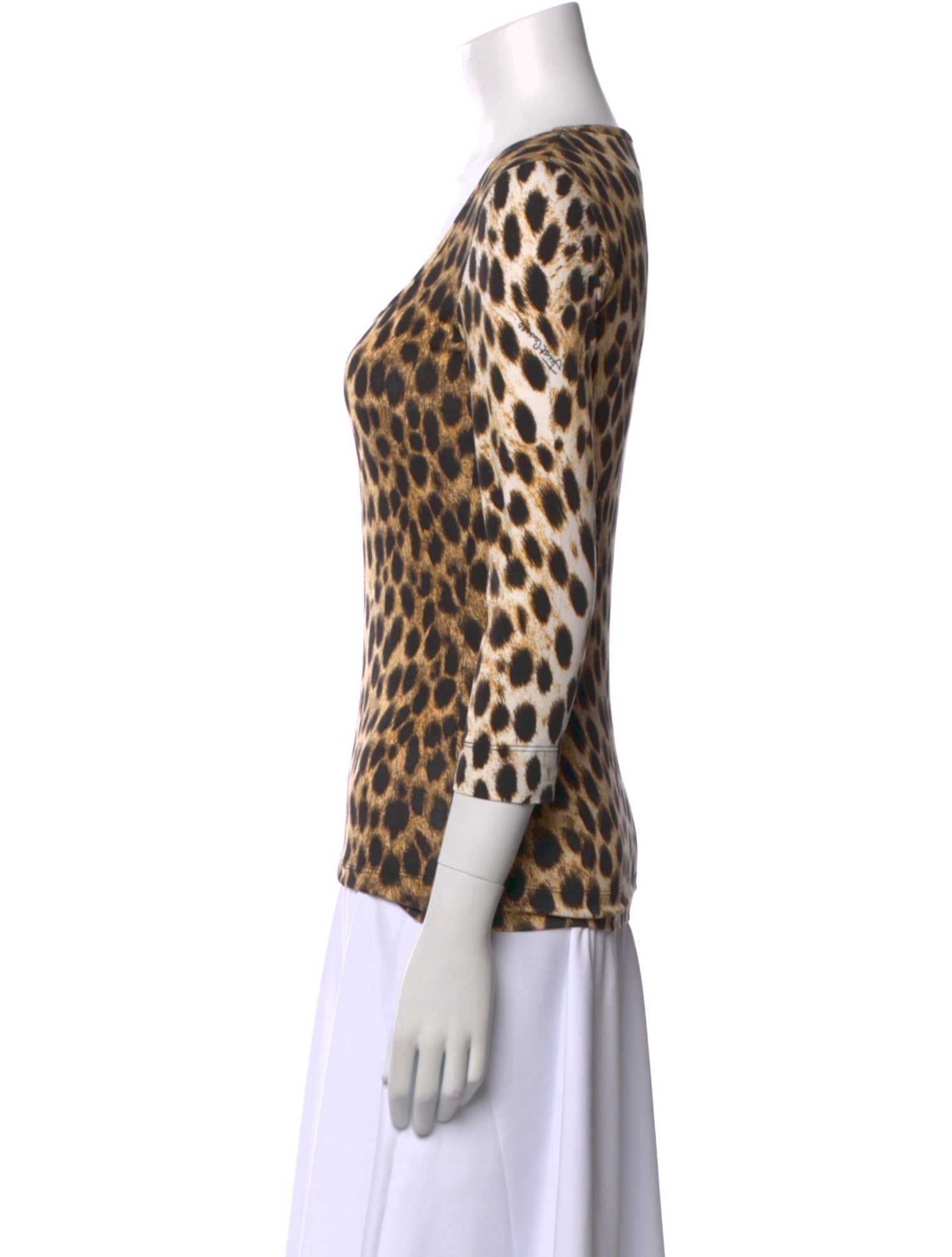 Just Cavalli Animal Print Square Neckline Top