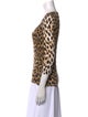 Just Cavalli Animal Print Square Neckline Top