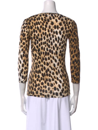 Just Cavalli Animal Print Square Neckline Top