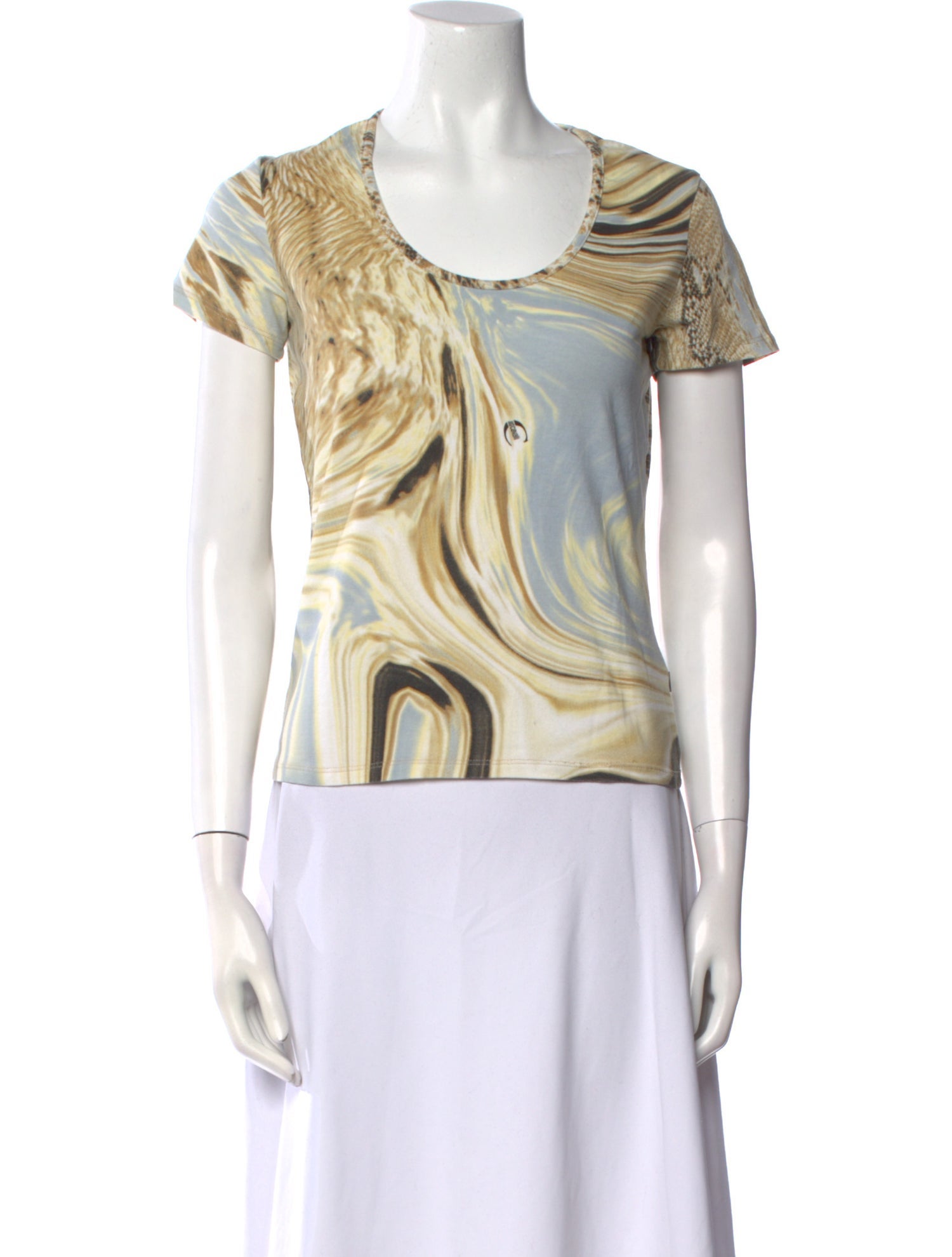 Just Cavalli Printed Scoop Neck T-Shirt
