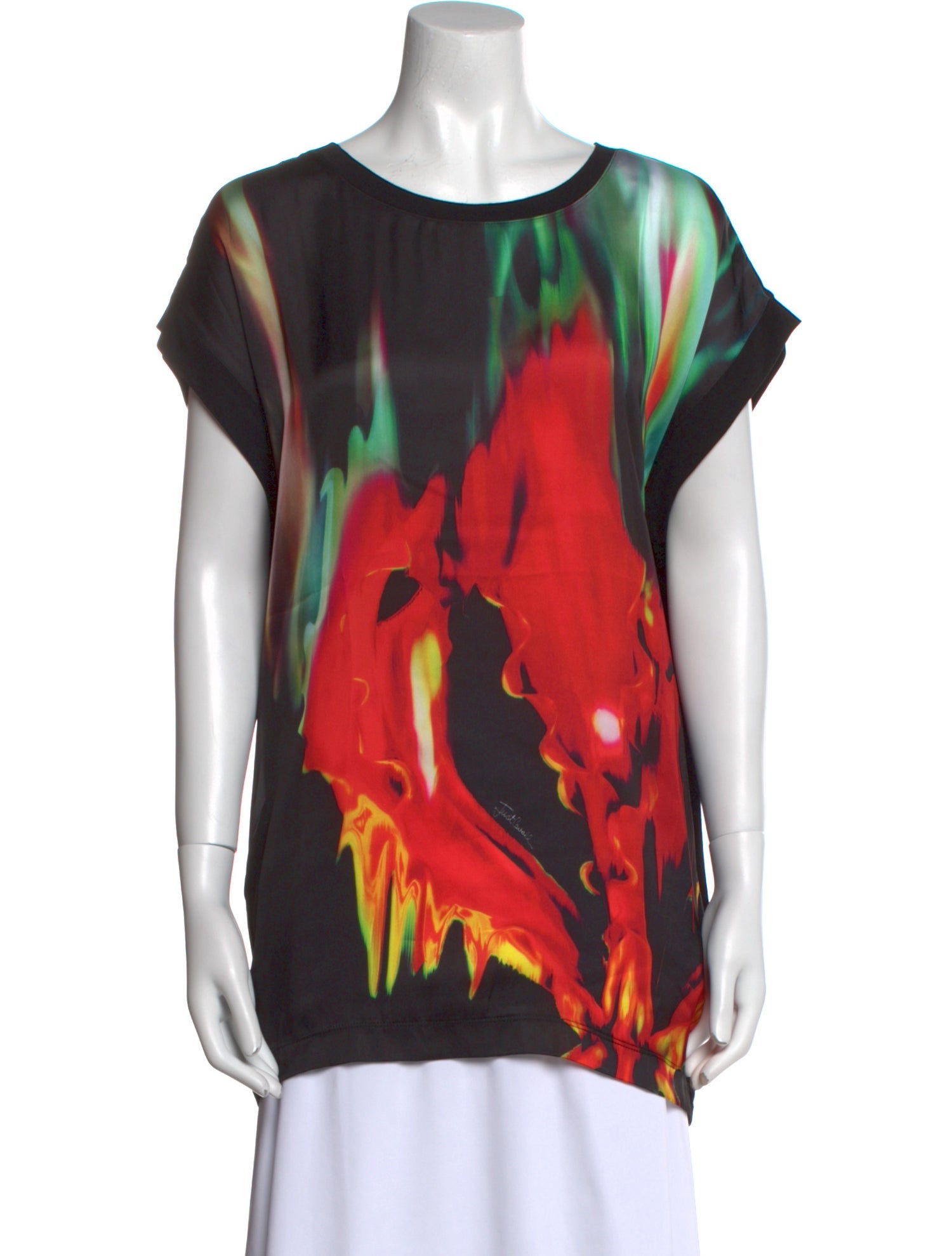 Just Cavalli Printed Scoop Neck T-Shirt