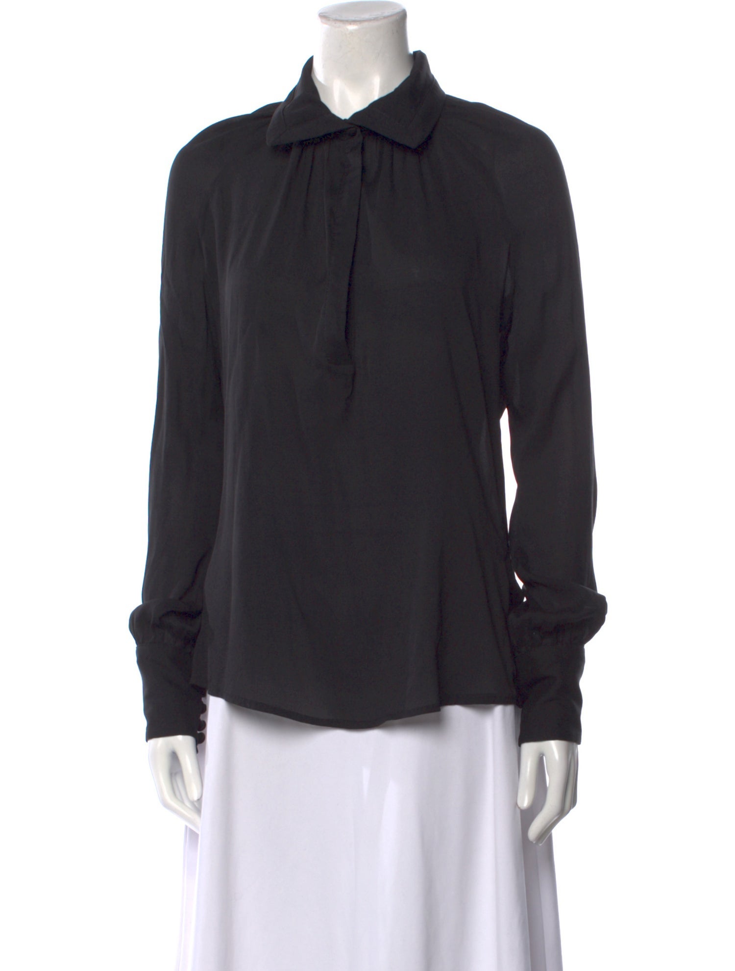 Just Cavalli Silk Long Sleeve Button-Up Top
