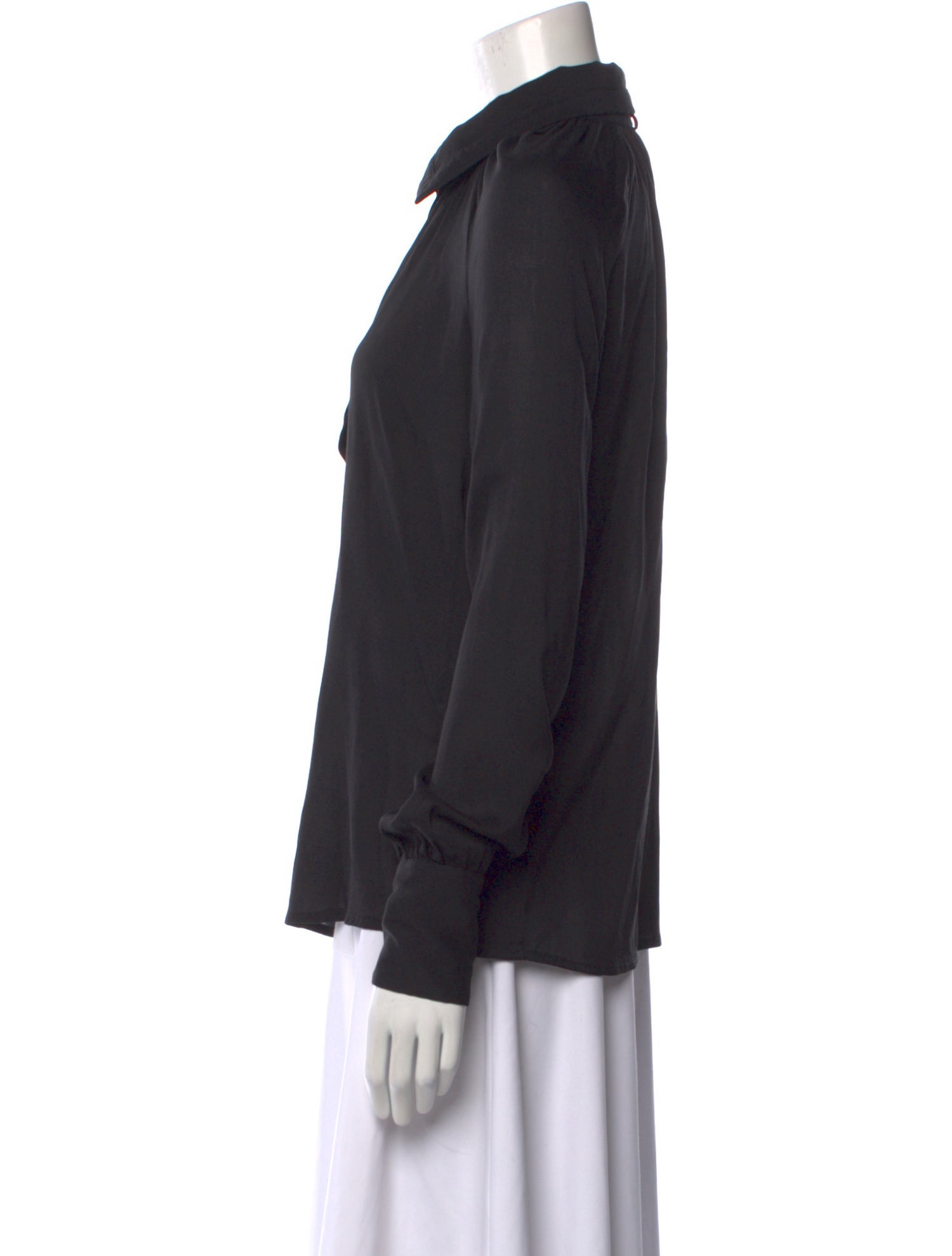 Just Cavalli Silk Long Sleeve Button-Up Top