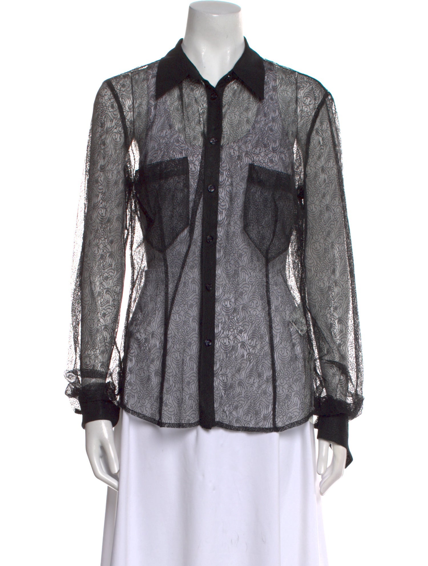 Just Cavalli Lace Lace Pattern Button-Up Top