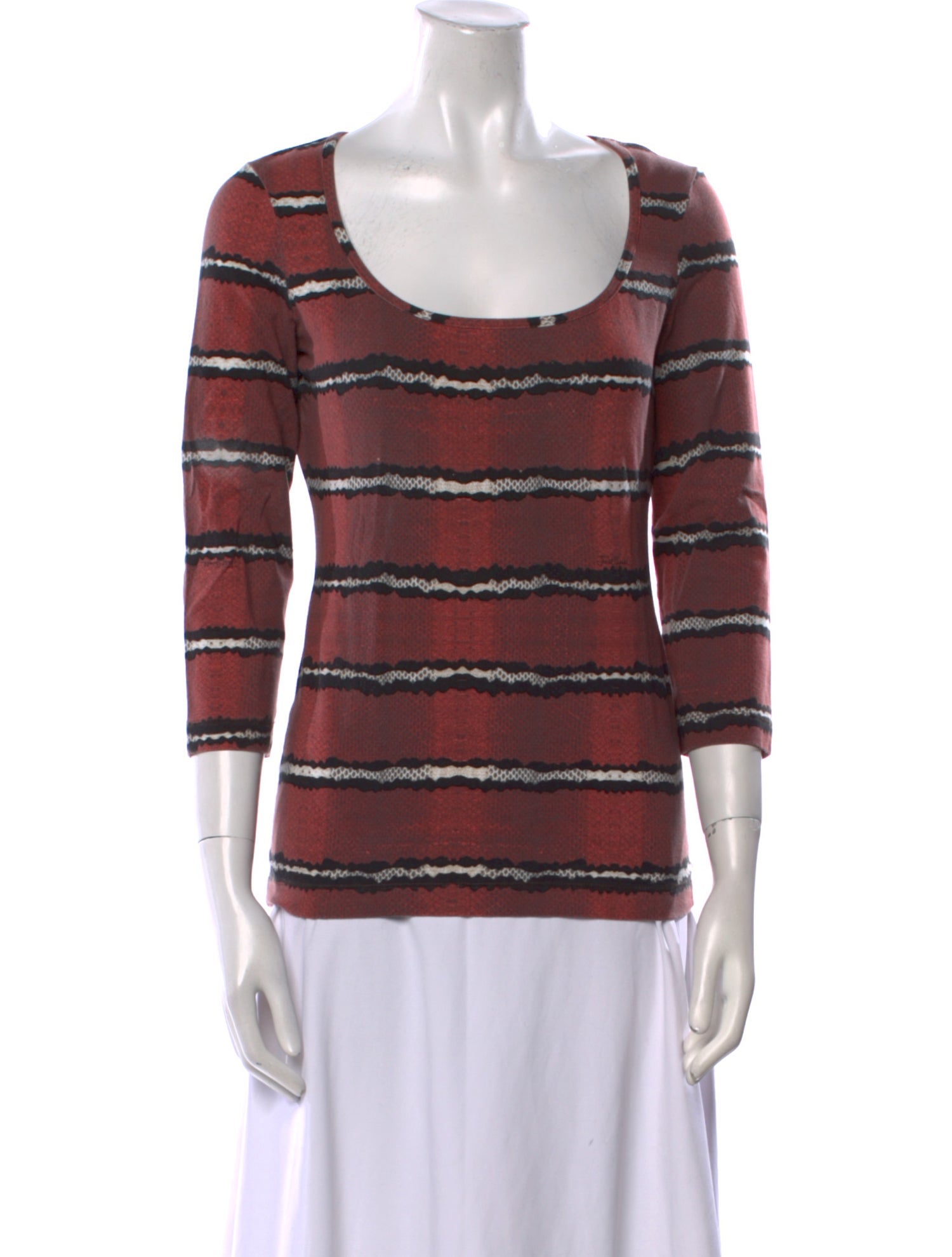 Just Cavalli Striped Scoop Neck Top
