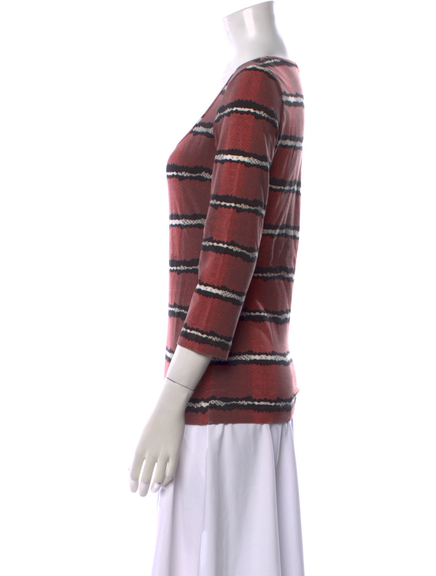 Just Cavalli Striped Scoop Neck Top