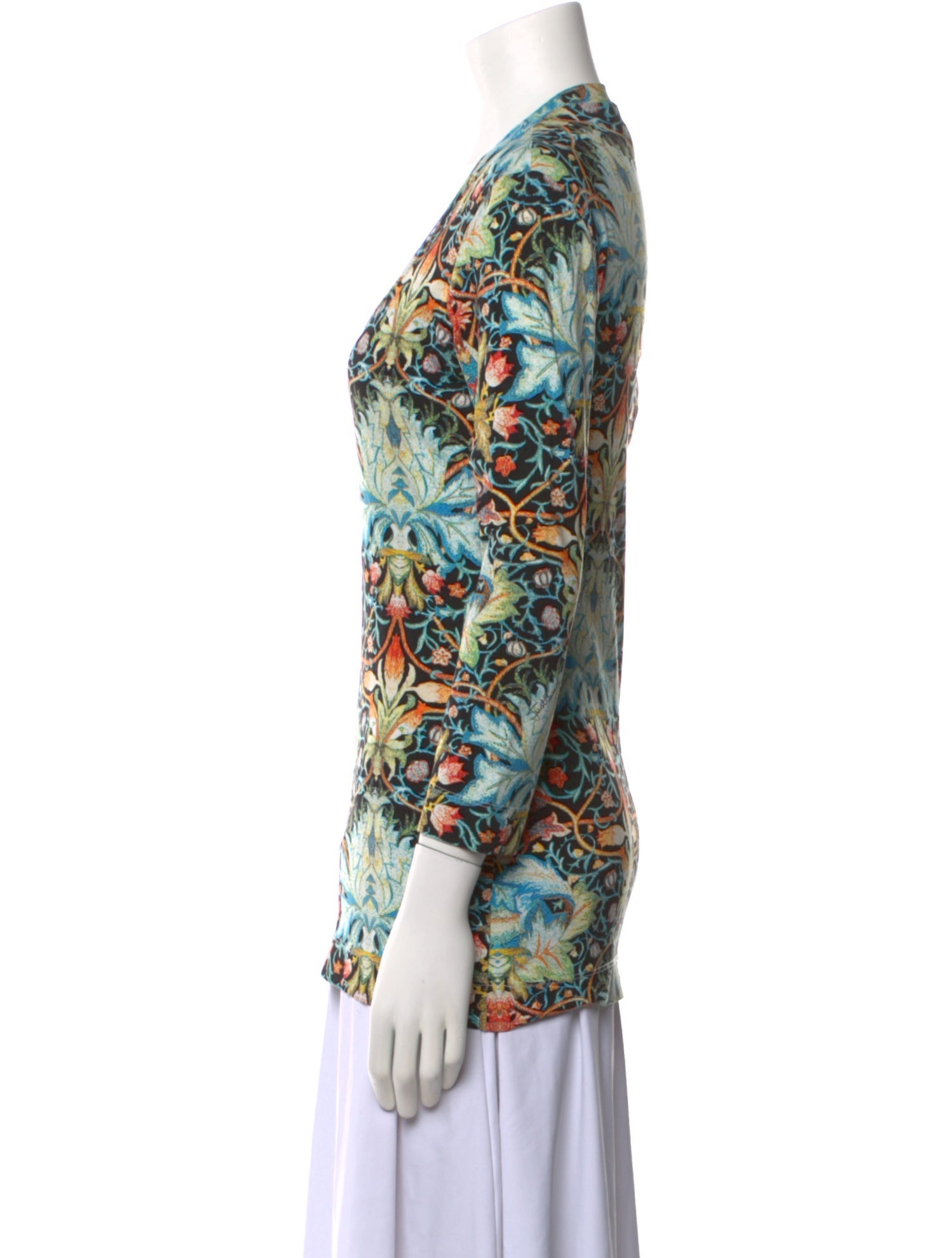 Just Cavalli Floral Print Scoop Neck Blouse