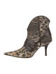 Just Cavalli Leather Animal Print Western Boots