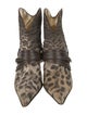Just Cavalli Leather Animal Print Western Boots