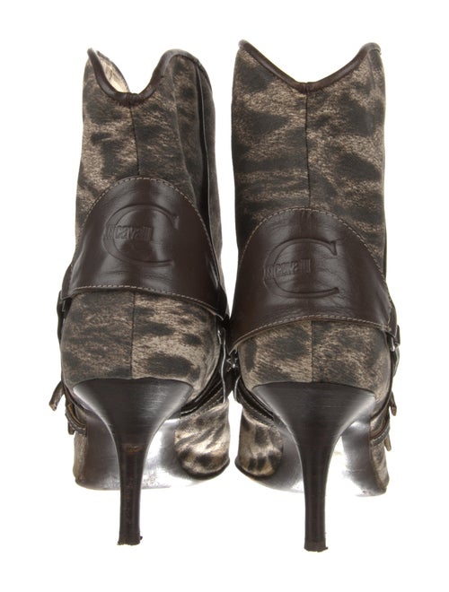 Just Cavalli Leather Animal Print Western Boots