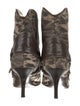 Just Cavalli Leather Animal Print Western Boots