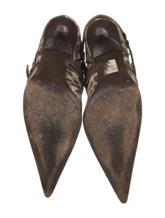 Just Cavalli Leather Animal Print Western Boots