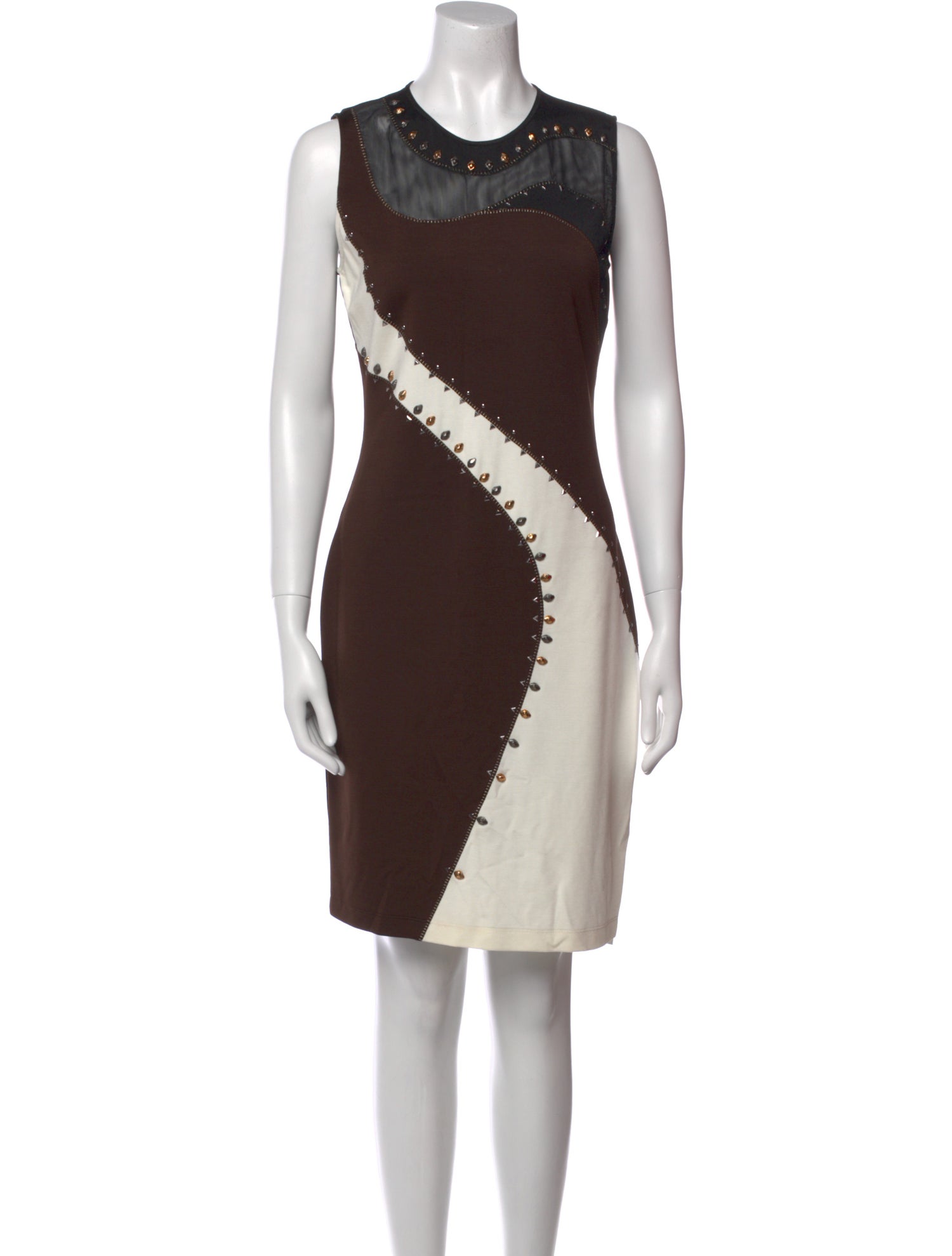 Just Cavalli Colorblock Pattern Knee-Length Dress