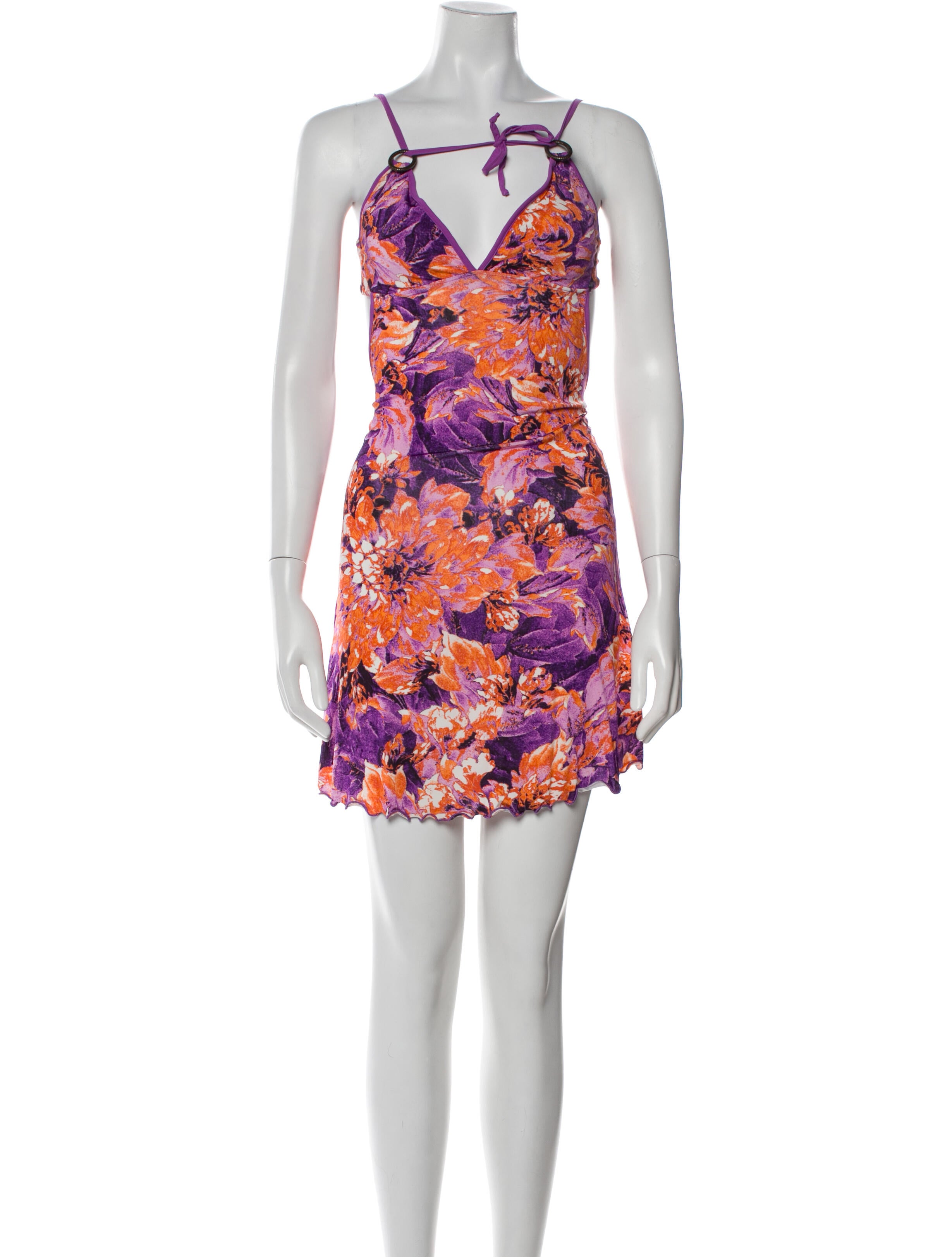 Just Cavalli Floral Print Mini Dress