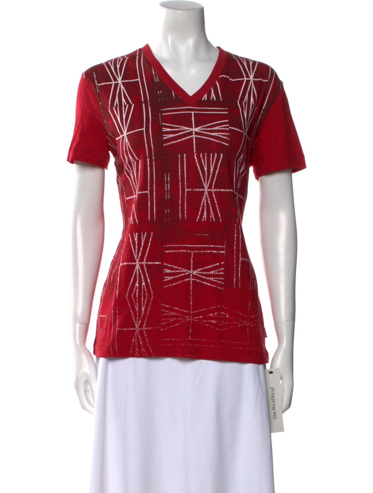 Just Cavalli Printed V-Neck T-Shirt w/ Tags