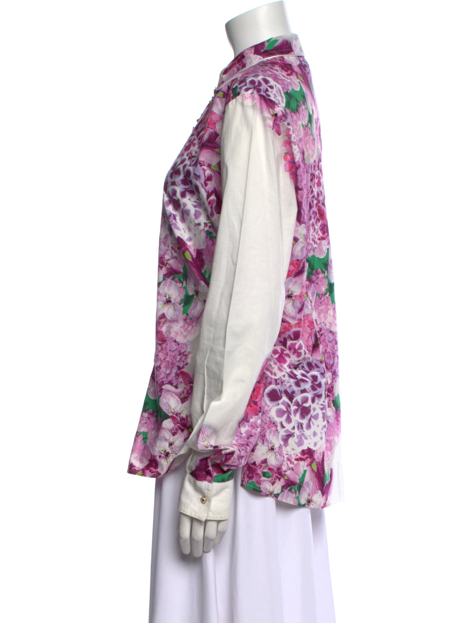 Just Cavalli Floral Print Mock Neck Blouse