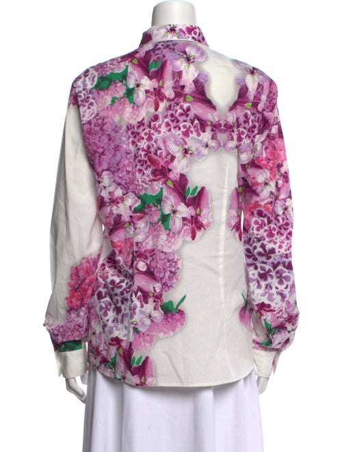 Just Cavalli Floral Print Mock Neck Blouse