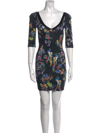 Just Cavalli Floral Print Mini Dress