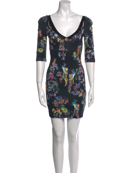 Just Cavalli Floral Print Mini Dress