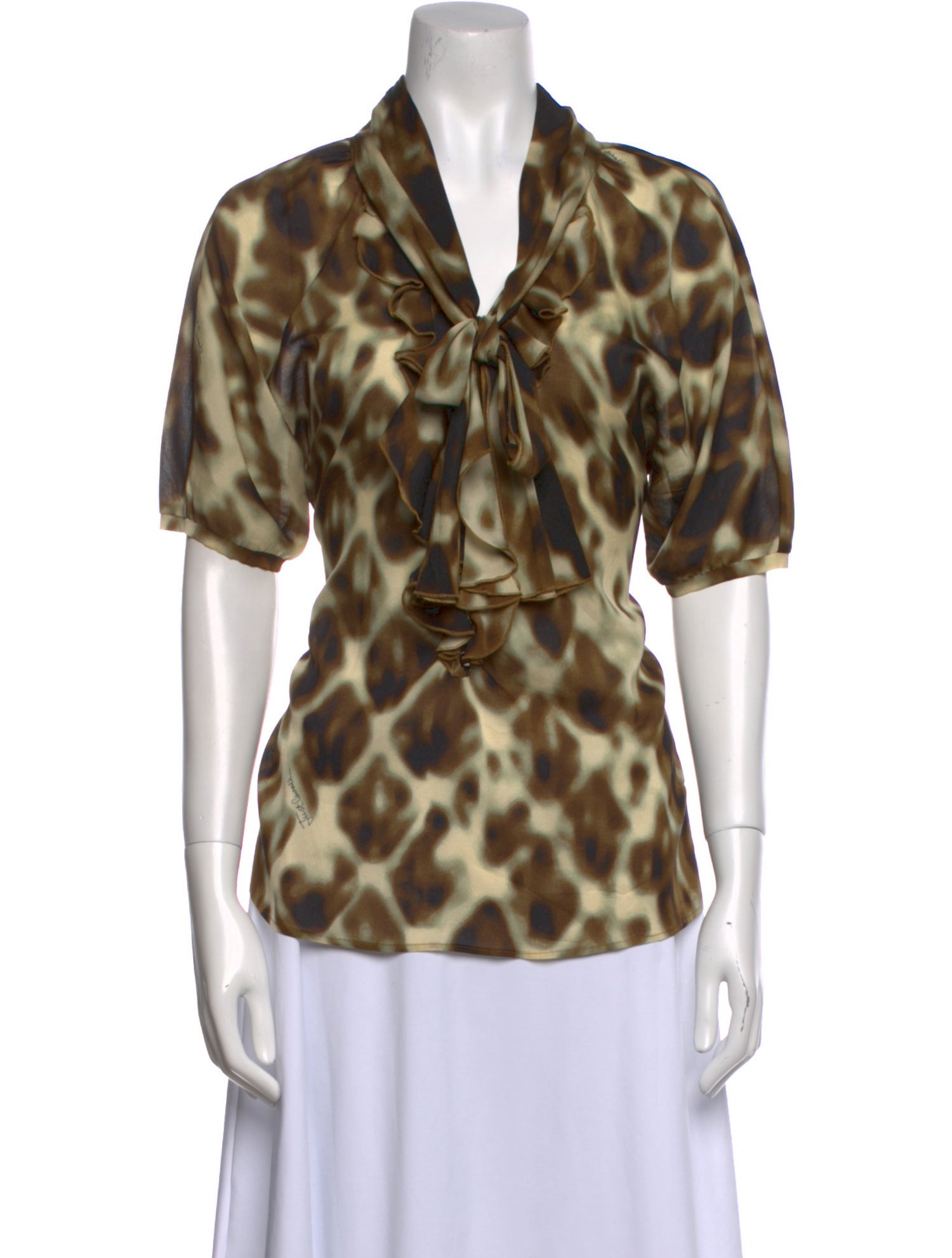Just Cavalli Silk Animal Print Blouse