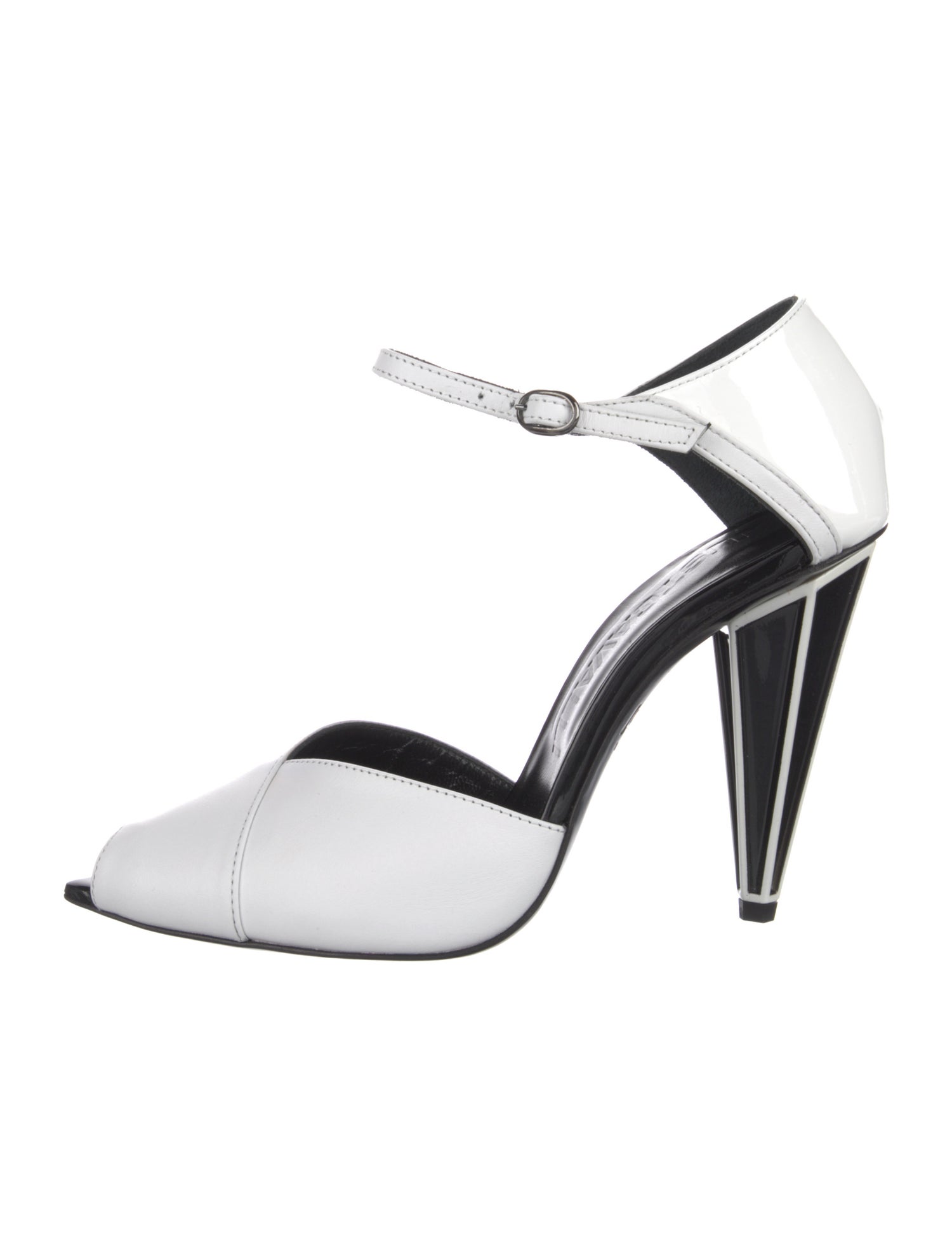 Just Cavalli Patent Leather Colorblock Pattern D'Orsay Pumps