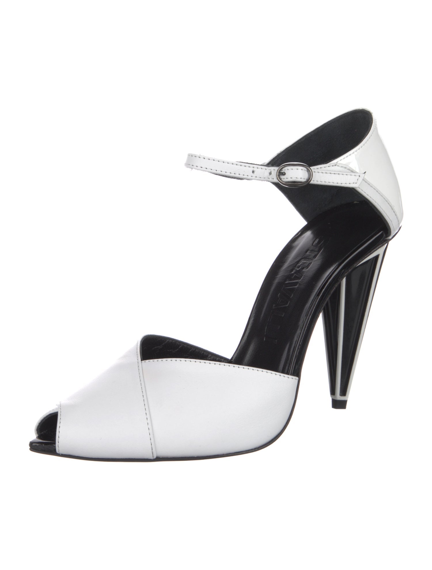 Just Cavalli Patent Leather Colorblock Pattern D'Orsay Pumps