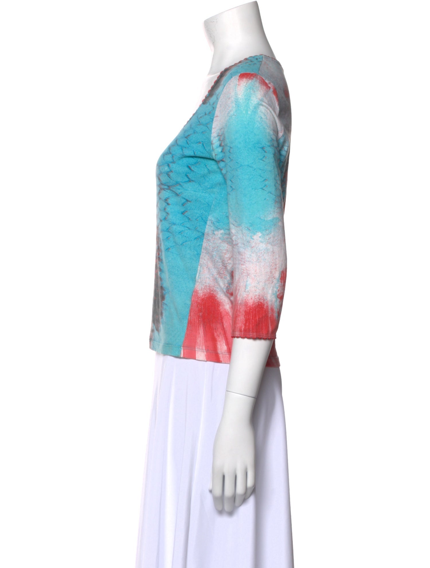 Just Cavalli Printed Scoop Neck Top