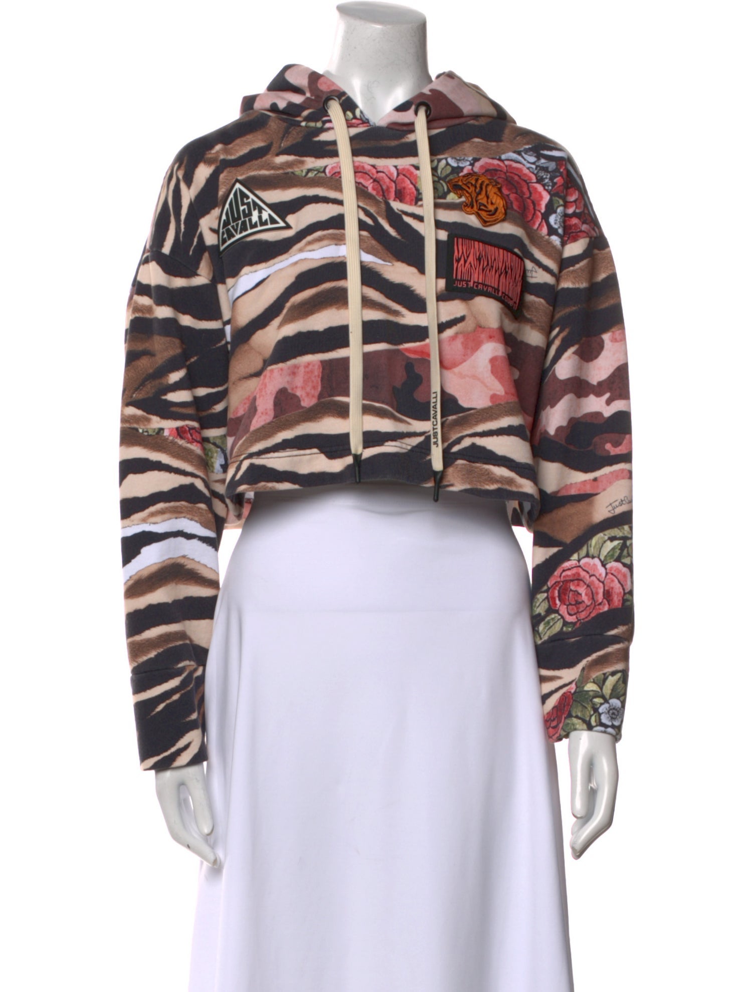 Just Cavalli Printed Mock Neck Sweatshirt