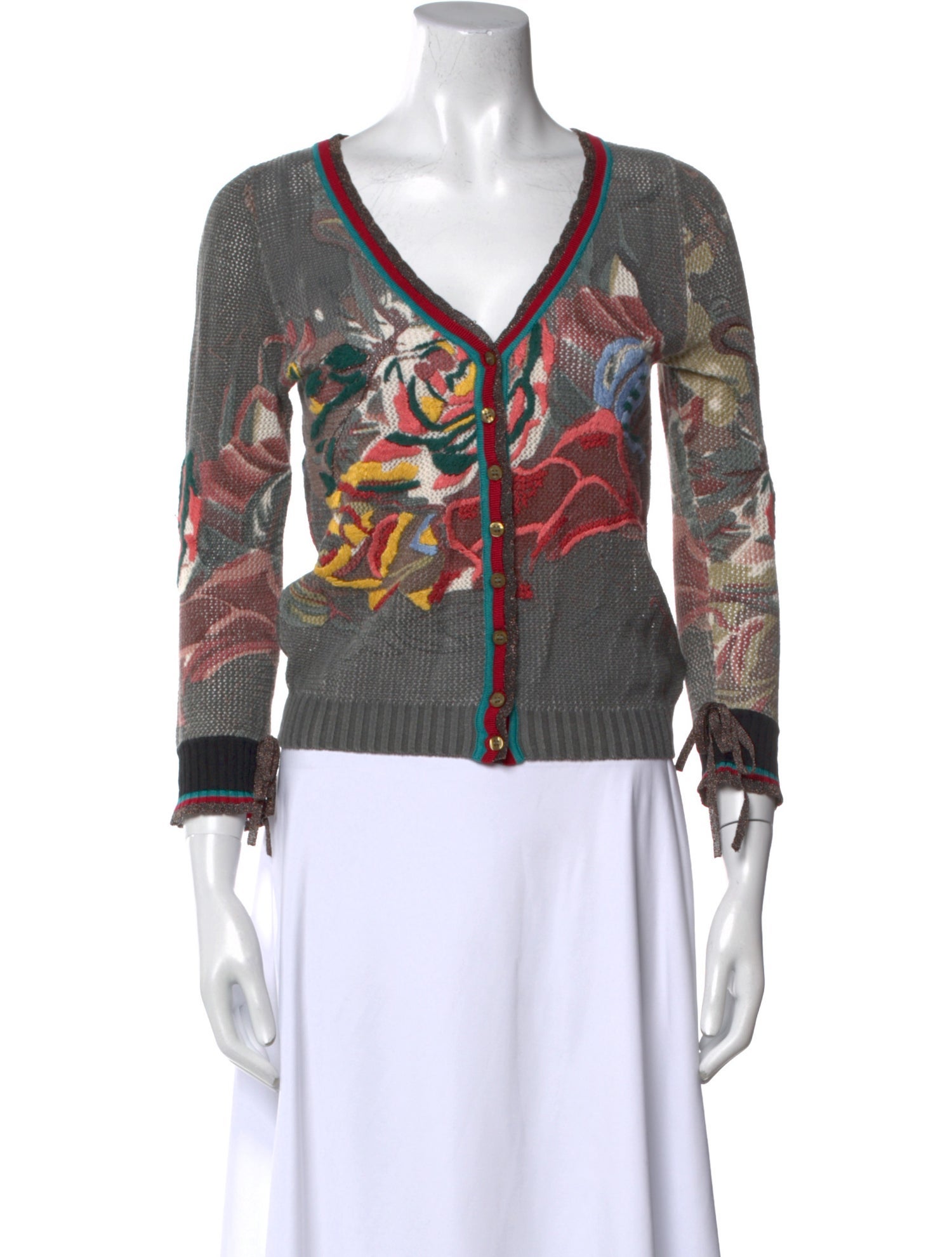 Just Cavalli Printed V-Neck Sweater