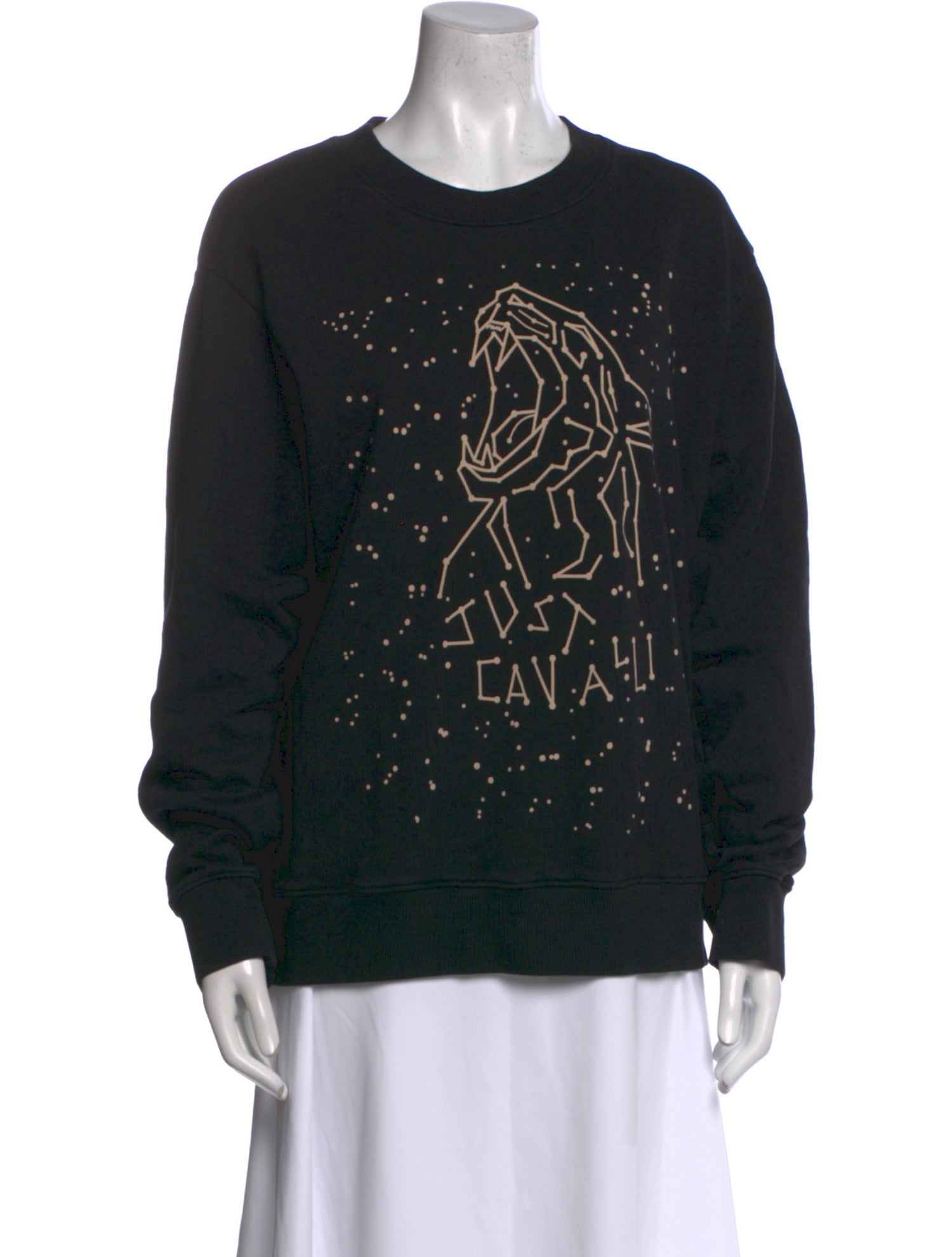Just Cavalli Graphic Print Crew Neck Sweatshirt